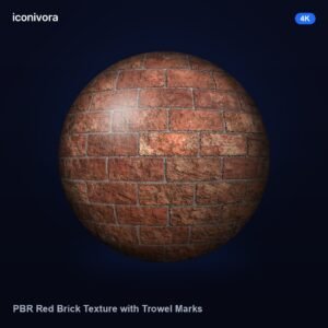 PBR Red Brick Texture with Trowel Marks